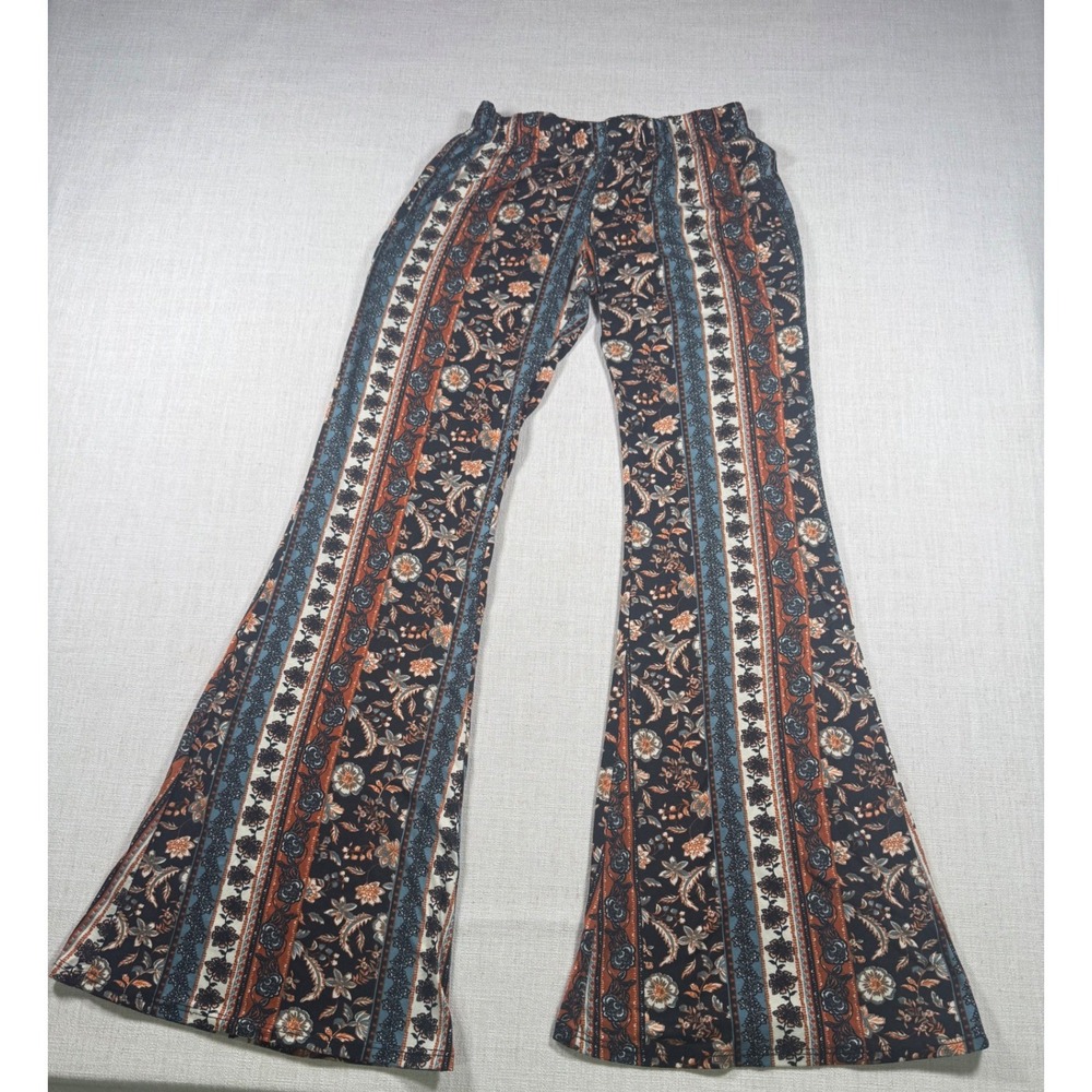 Vibe Sportswear Boho Flare Leggings Paisley Floral Bell Bottom Pants Medium